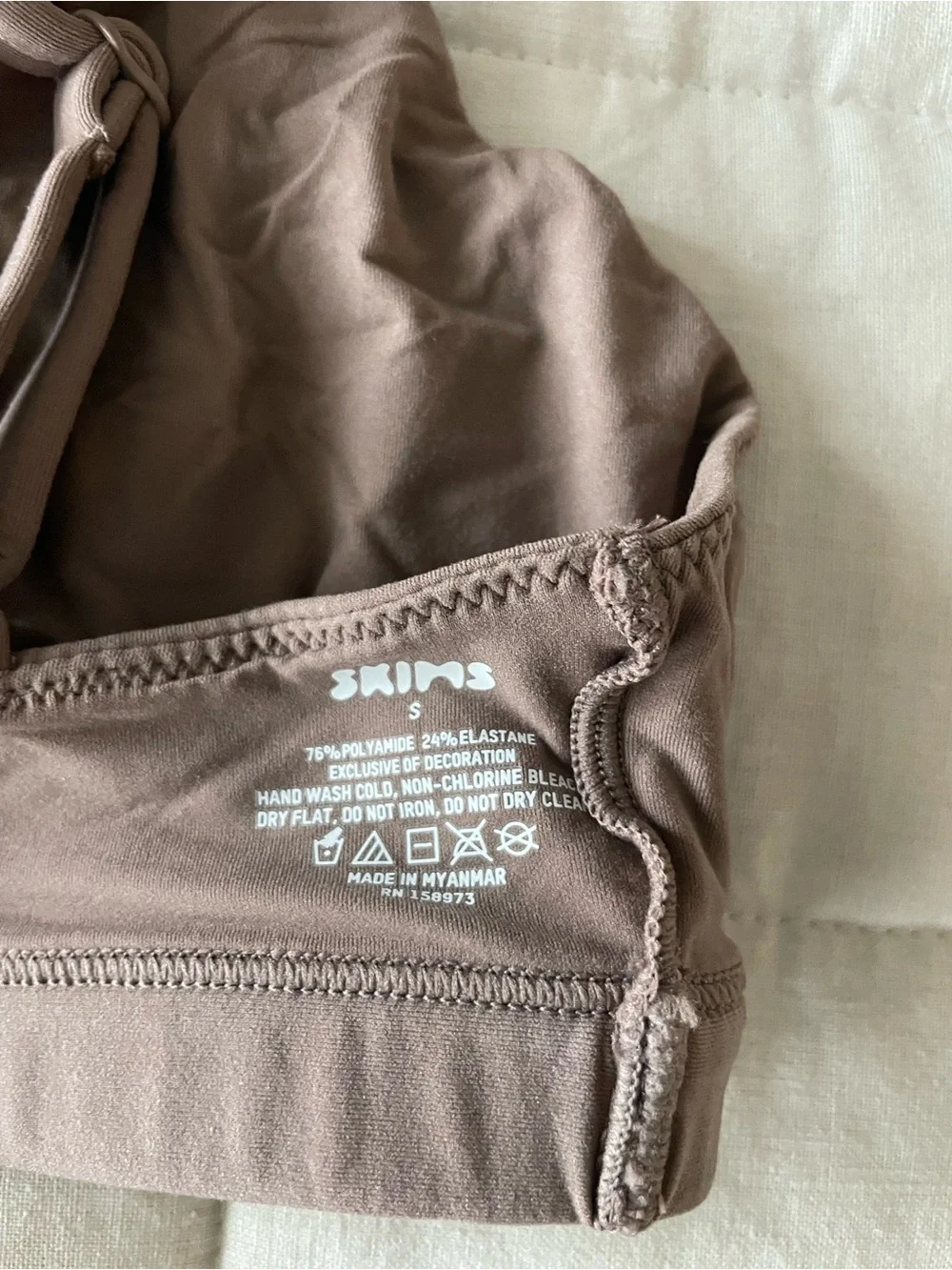 Skims Fits Everybody Triangle Bralette in Umber and Clay S NWT - Picture 6 of 6